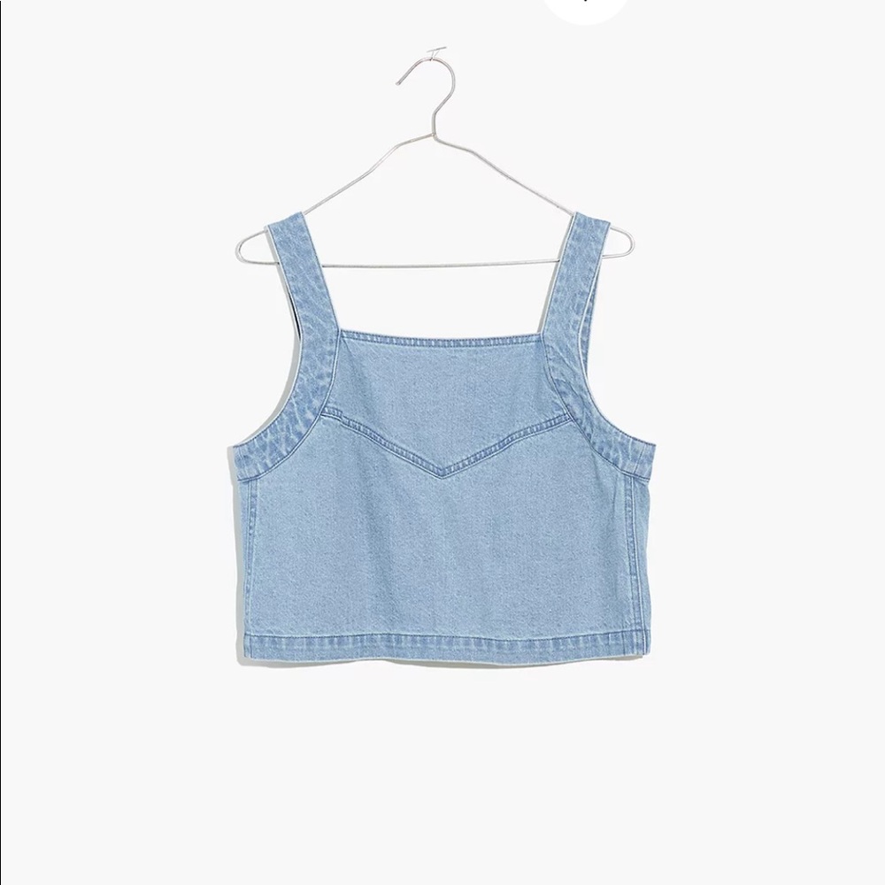 Madewell Denim Crop Tank Top in Bigham Wash